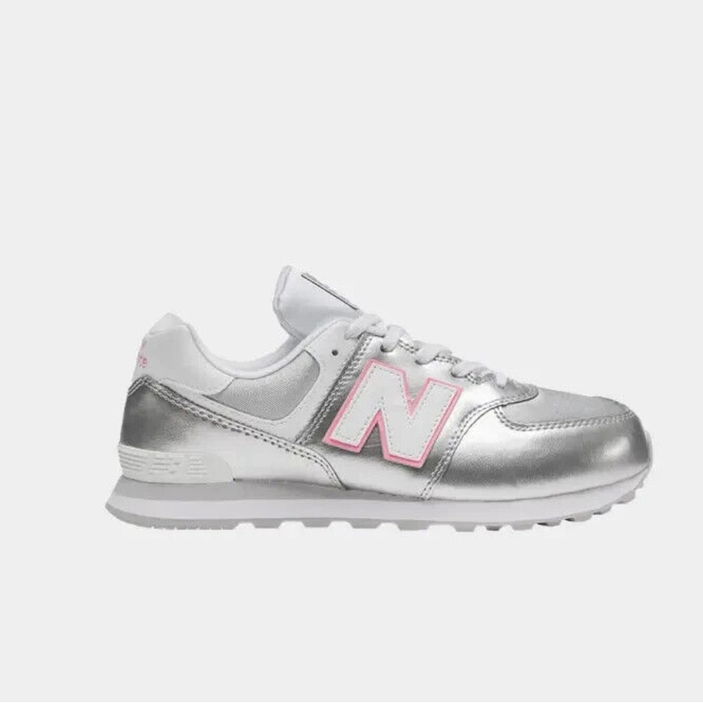 New Balance Toddler Silver and White Sneakers